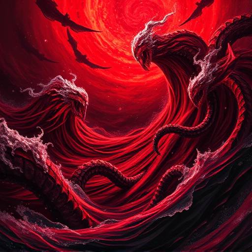 Album Cover Artwork: 'Crimson Tides' by The Sea Serpents