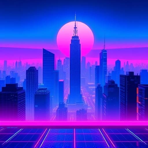 Album Cover Artwork: 'Electric Dreams' by Synthwave Symphony
